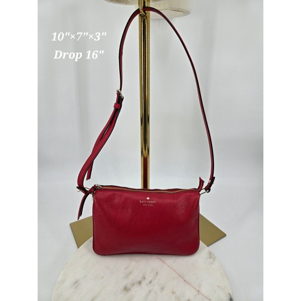 Kate Spade Jackson Triple Gusset Crossbody in True Red